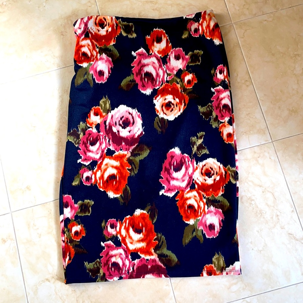 SOLD*** Floral skirt stretchy material very comfortable